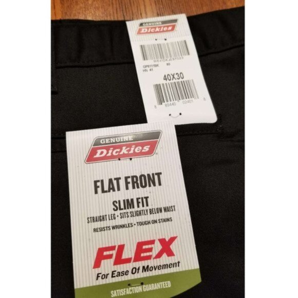 NWT 3-Pack Dickies Flat Front Flex Pant Slim 40x30 - Picture 2 of 5